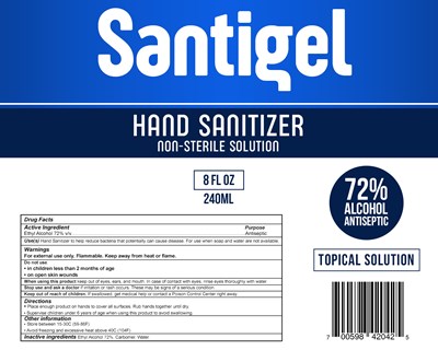 Santigel 8oz.jpg 240 mL Label - Santigel 8oz